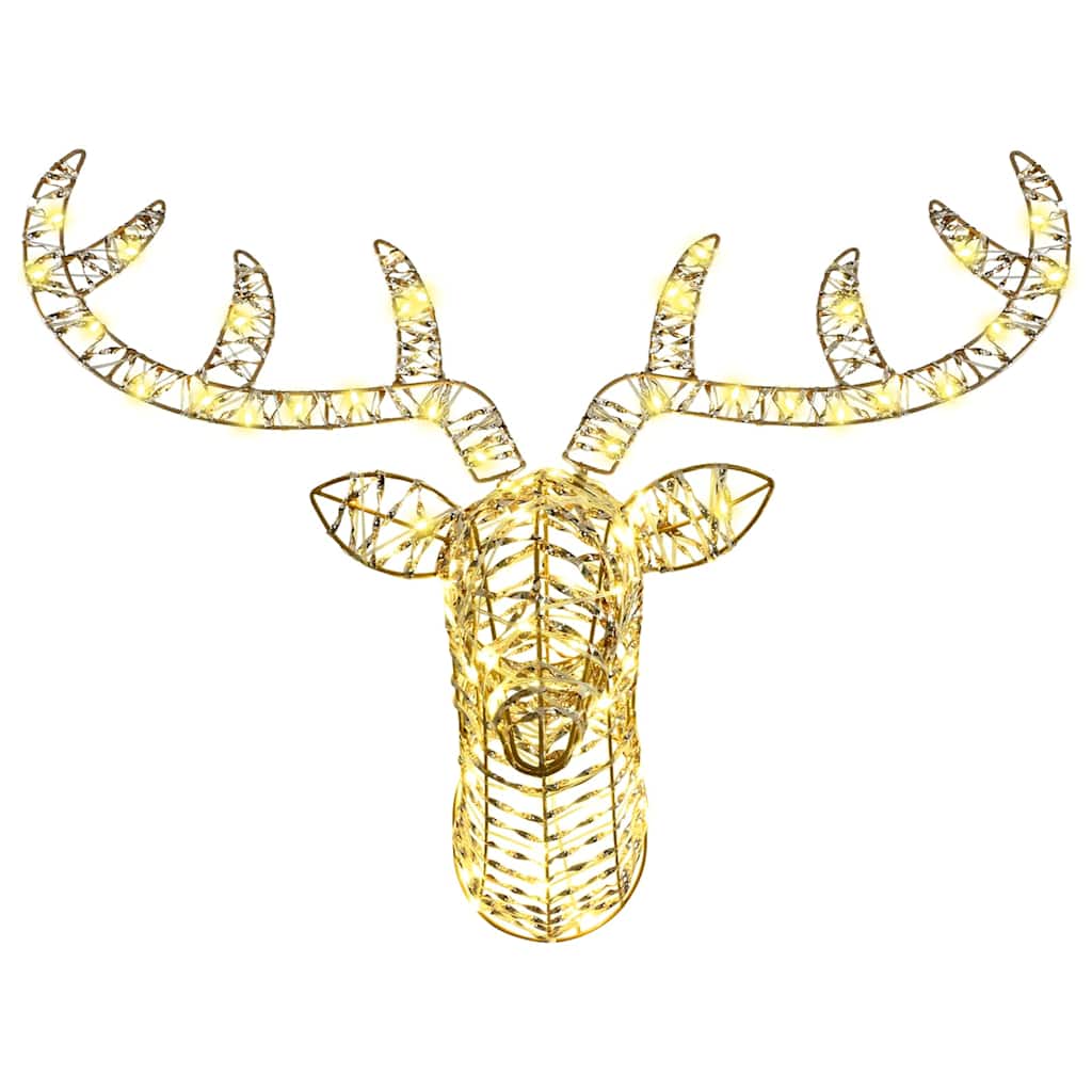 vidaXL Έλκηθρο με Ελάφια Θερμό λευκό 60 cm PET