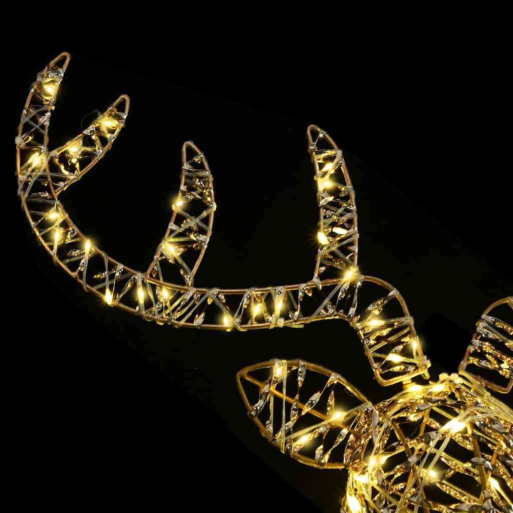 vidaXL Έλκηθρο με Ελάφια Θερμό λευκό 60 cm Ρατάν