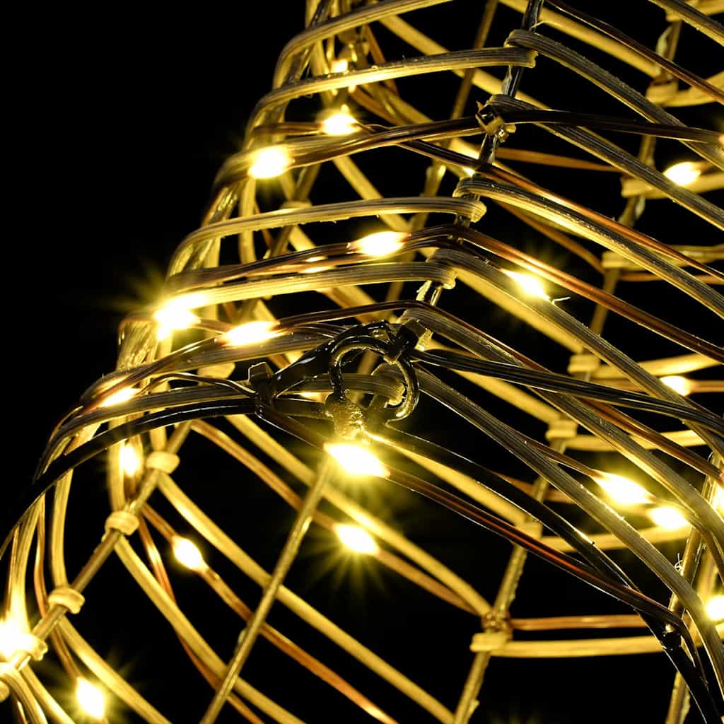 vidaXL Έλκηθρο με Ελάφια Θερμό λευκό 60 cm Ρατάν