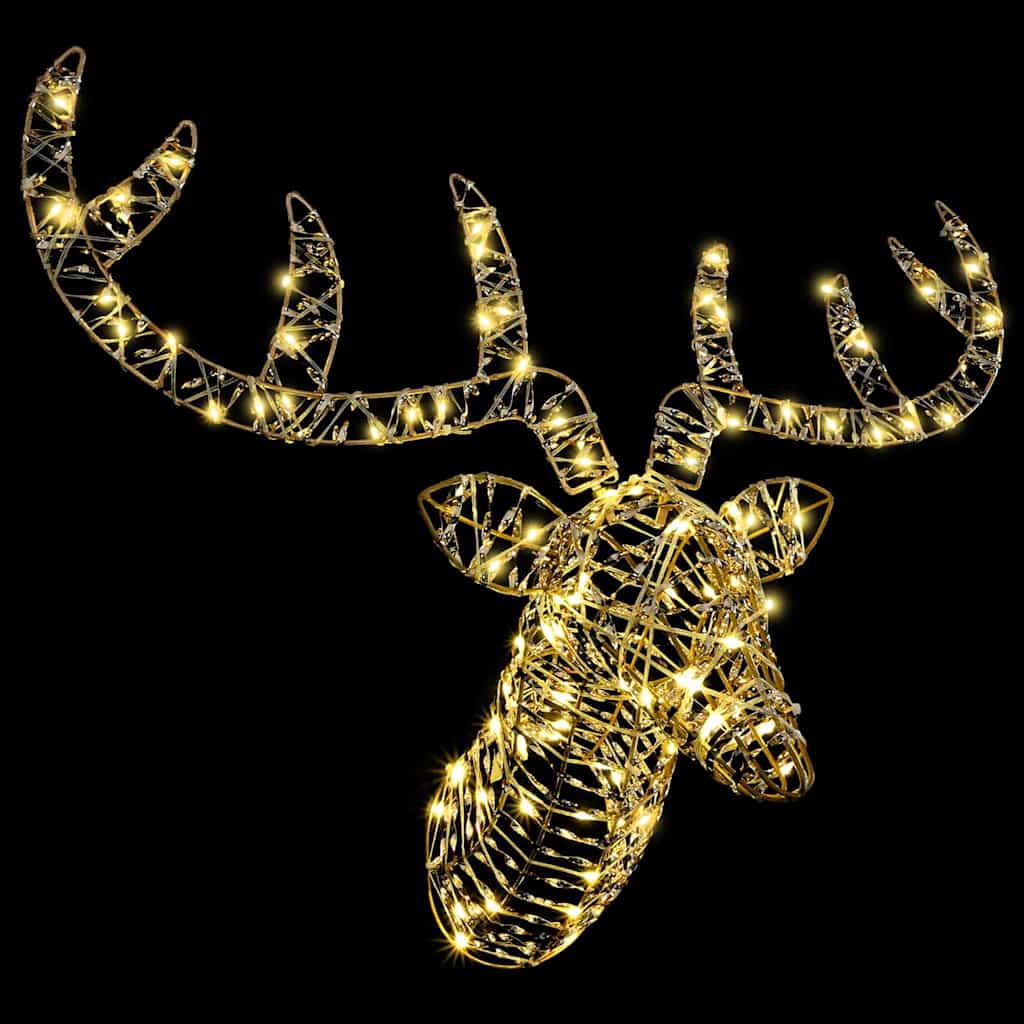 vidaXL Έλκηθρο με Ελάφια Θερμό λευκό 60 cm Ρατάν