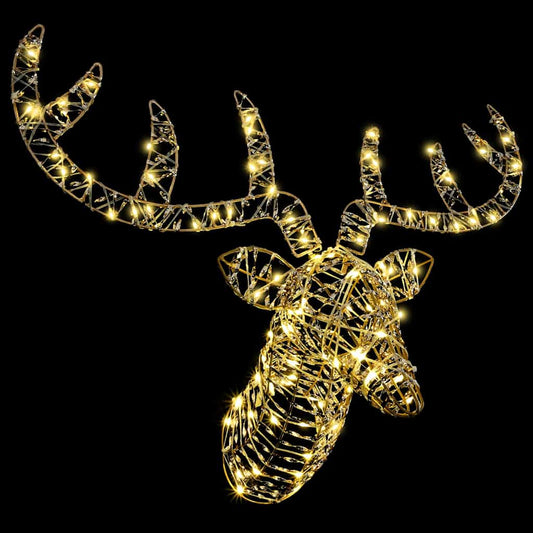 vidaXL Έλκηθρο με Ελάφια Θερμό λευκό 60 cm Ρατάν