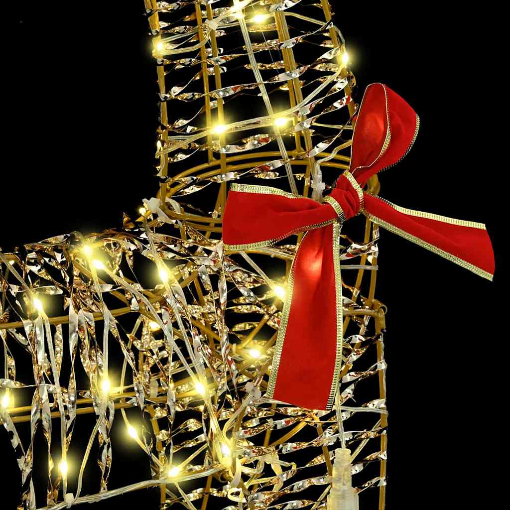 vidaXL Έλκηθρο με Ελάφια Θερμό λευκό 70 x 26 x 128,5 εκ PET