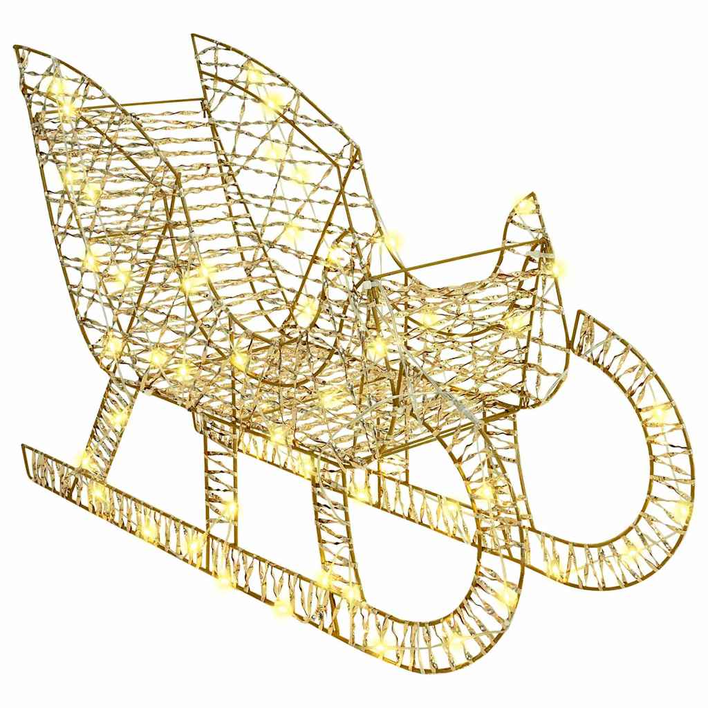 vidaXL Έλκηθρο με Ελάφια Θερμό λευκό 70 x 26 x 128,5 εκ PET