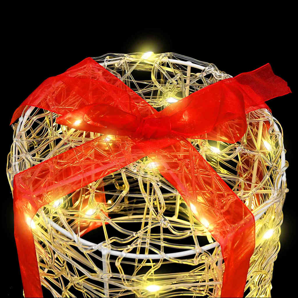 vidaXL Διακόσμηση Κουτιού Δώρου 3 pcs Θερμό λευκό 20 x 20 x 21 εκ