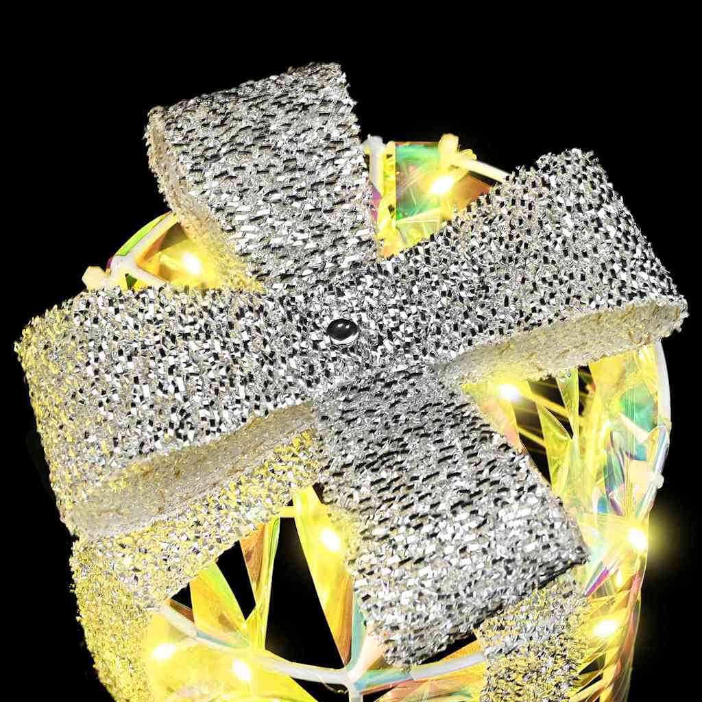 vidaXL Διακόσμηση Κουτιού Δώρου 3 pcs Θερμό λευκό 20 x 20 x 20 εκ. PET