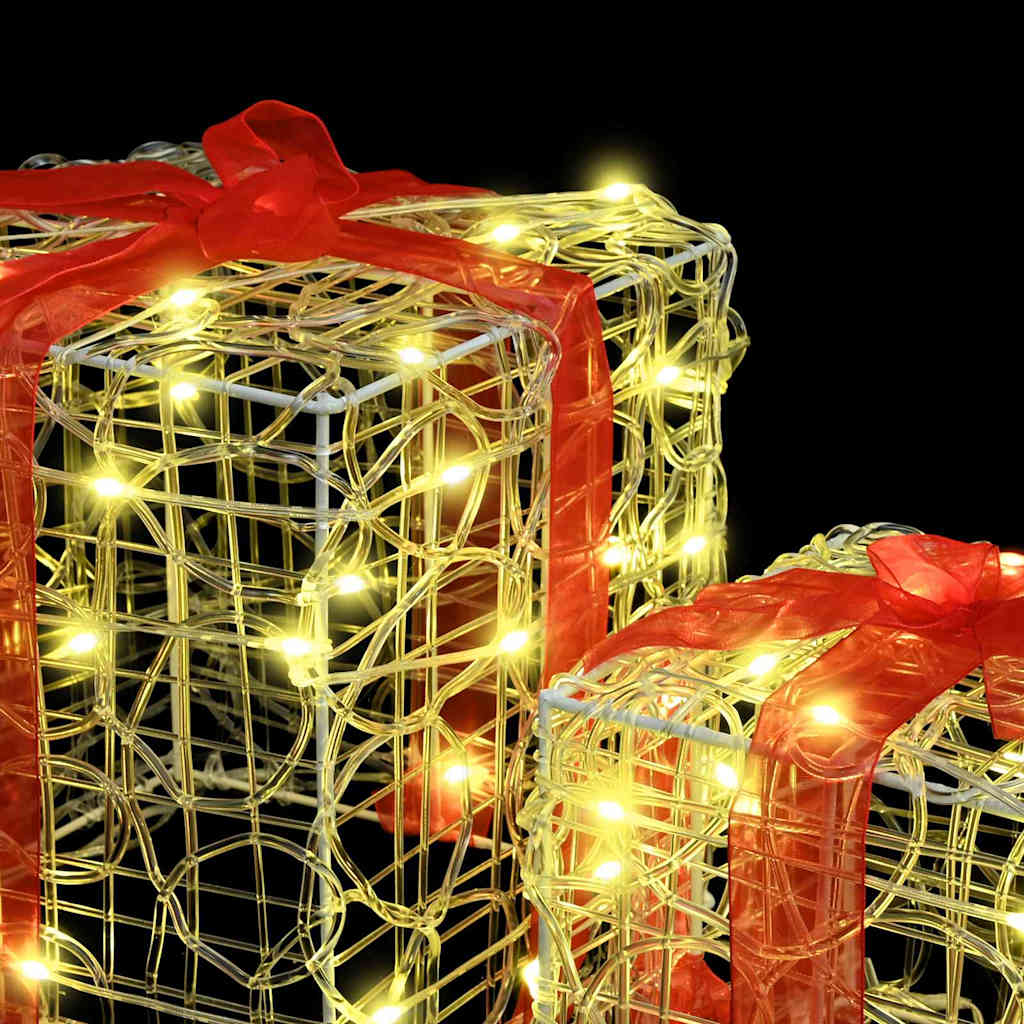 vidaXL Κουτί Δώρου 3 pcs Θερμό λευκό 20 x 20 x 20 εκ. Ακρυλικό