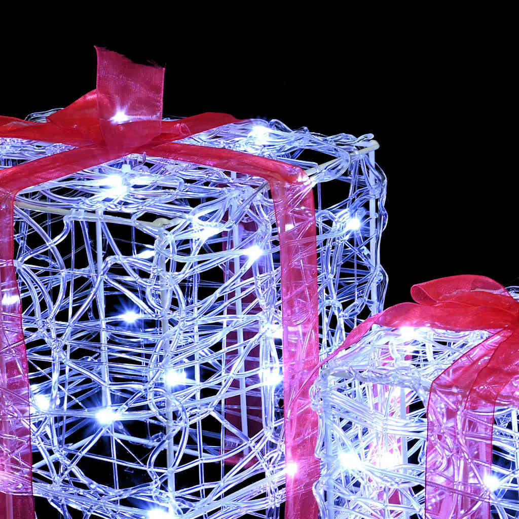 vidaXL Κουτί Δώρου 3 pcs Ψυχρό λευκό 20 x 20 x 20 εκ. Ακρυλικό