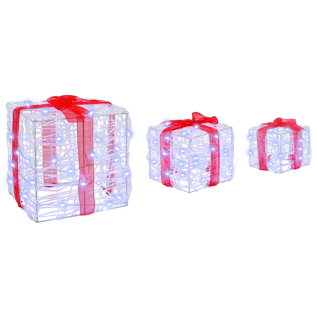 vidaXL Κουτί Δώρου 3 pcs Ψυχρό λευκό 20 x 20 x 20 εκ. Ακρυλικό