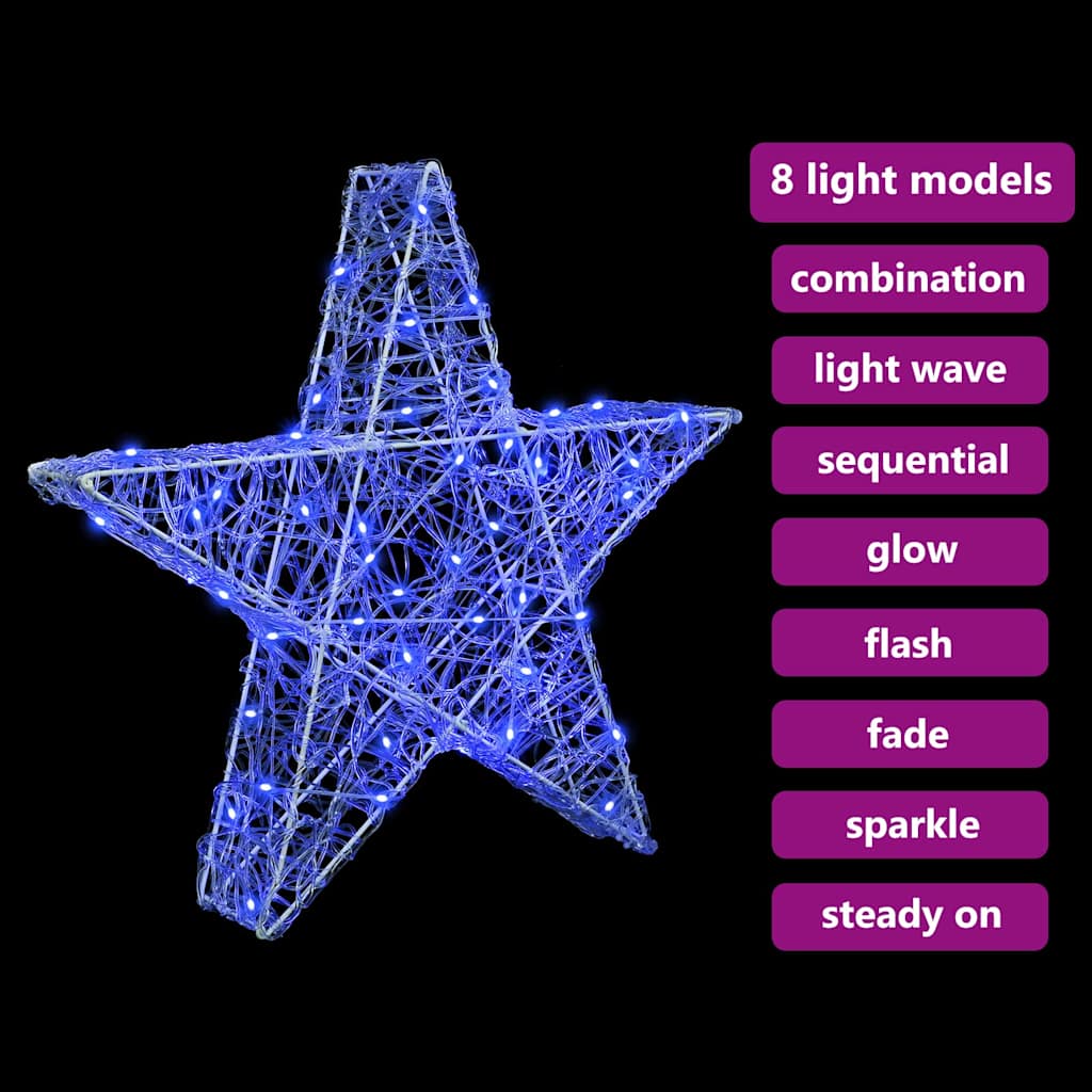 vidaXL 3D Αστέρι με 50 LED Μπλε 55 x 53.5 x 10 εκ Ακρυλικό