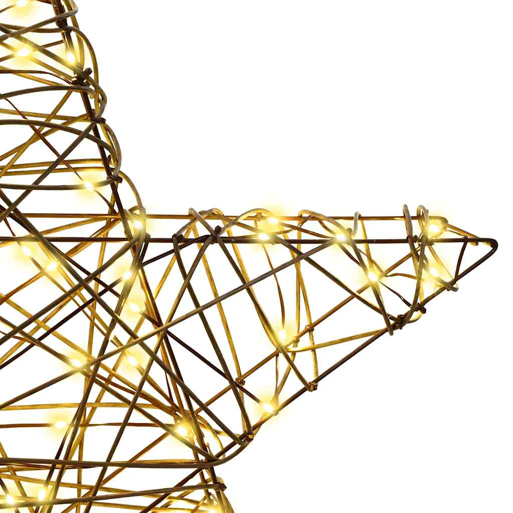 vidaXL 3D Αστέρι με 50 LED Θερμό λευκό 55 x 52.5 x 9 εκ Ρατάν