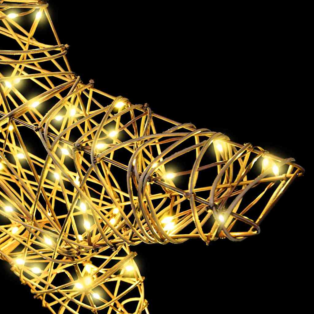 vidaXL 3D Αστέρι με 50 LED Θερμό λευκό 55 x 52.5 x 9 εκ Ρατάν