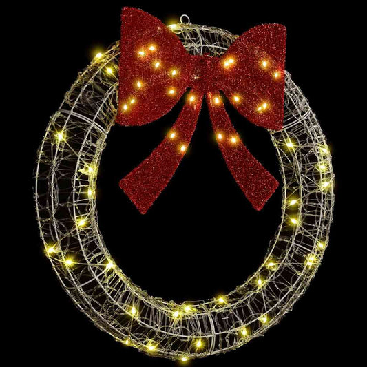 vidaXL Στεφάνι με φώτα λωρίδας LED Θερμό λευκό 75 cm Ακρυλικό