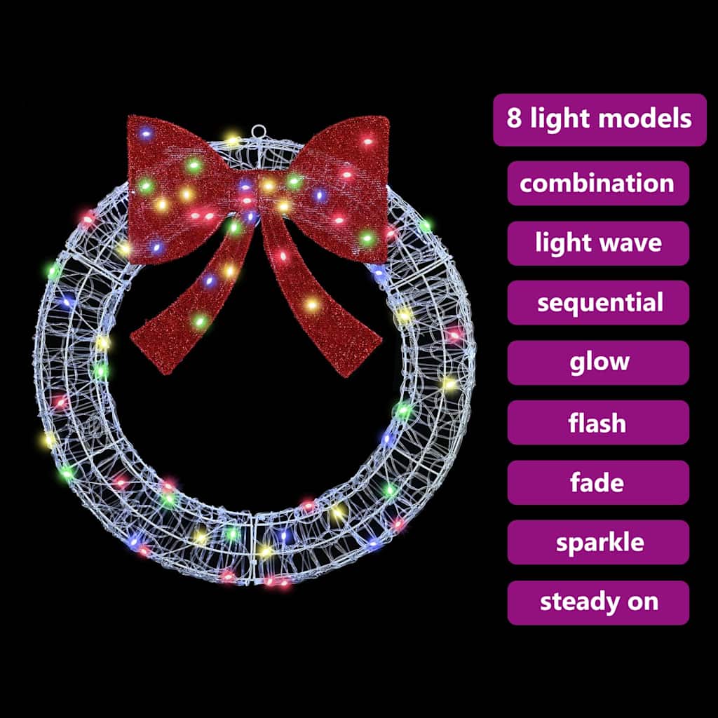 vidaXL Στεφάνι με φώτα λωρίδας LED Πολύχρωμο 75 cm Ακρυλικό