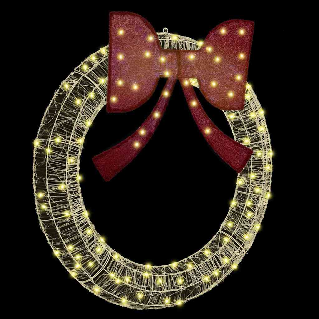 vidaXL Στεφάνι με φώτα λωρίδας LED Θερμό λευκό 120 cm Ακρυλικό