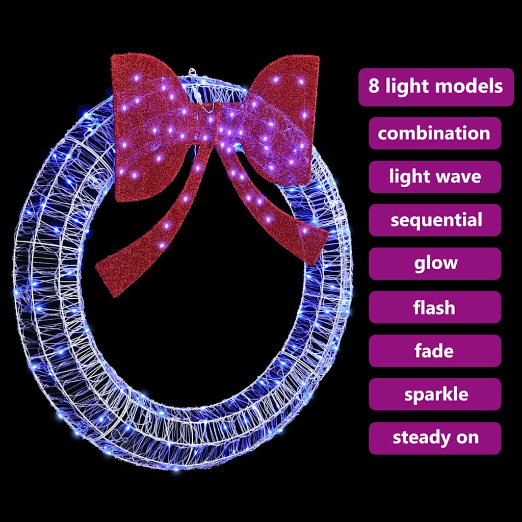 vidaXL Στεφάνι με φώτα λωρίδας LED Μπλε 120 cm Ακρυλικό