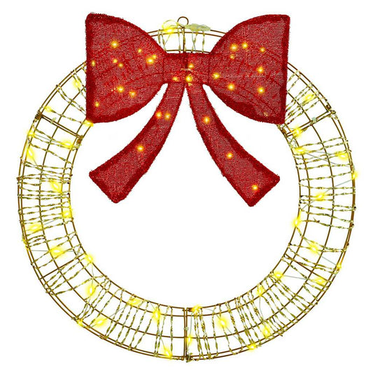 vidaXL Στεφάνι με 60 LED Θερμό λευκό 75 cm PET