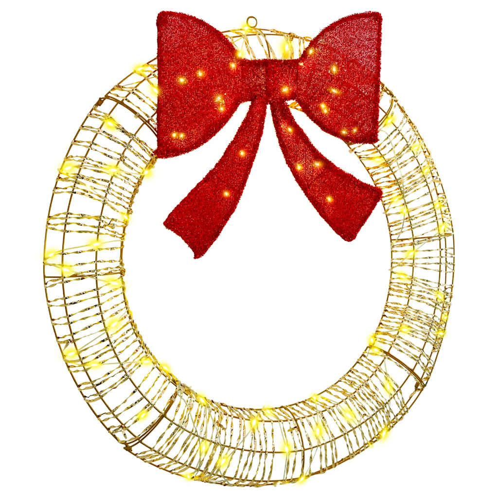 vidaXL Στεφάνι με 80 LED Θερμό λευκό 90 cm PET