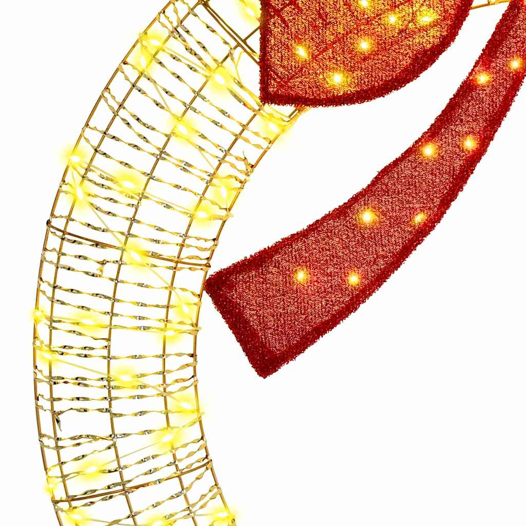 vidaXL Στεφάνι με 150 LED Θερμό λευκό 120 cm PET