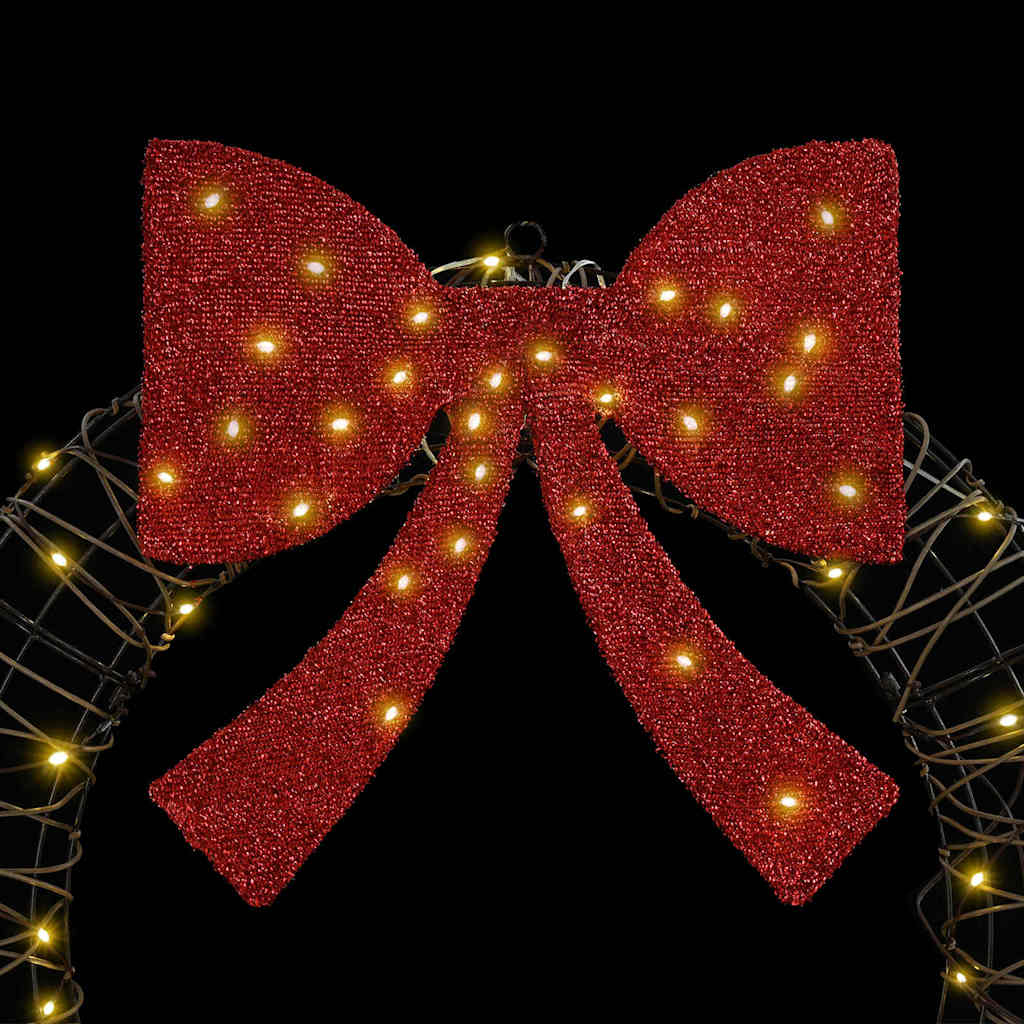 vidaXL Στεφάνι με 60 LED Θερμό λευκό 75 cm Ρατάν