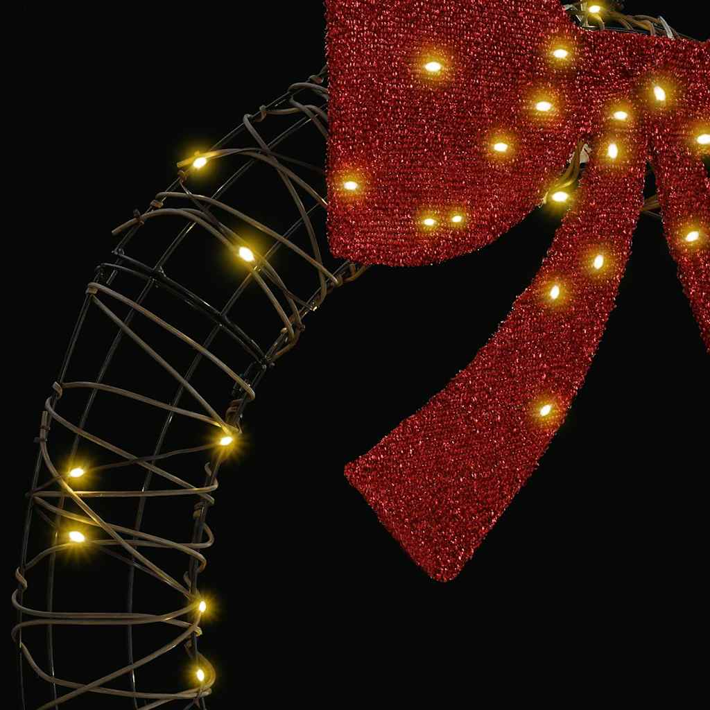 vidaXL Στεφάνι με 60 LED Θερμό λευκό 75 cm Ρατάν