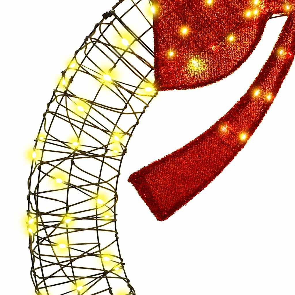 vidaXL Στεφάνι με 150 LED Θερμό λευκό 120 cm Ρατάν