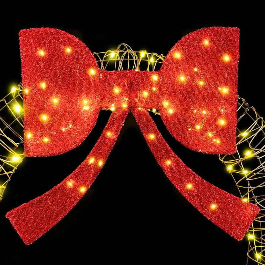 vidaXL Στεφάνι με 150 LED Θερμό λευκό 120 cm Ρατάν