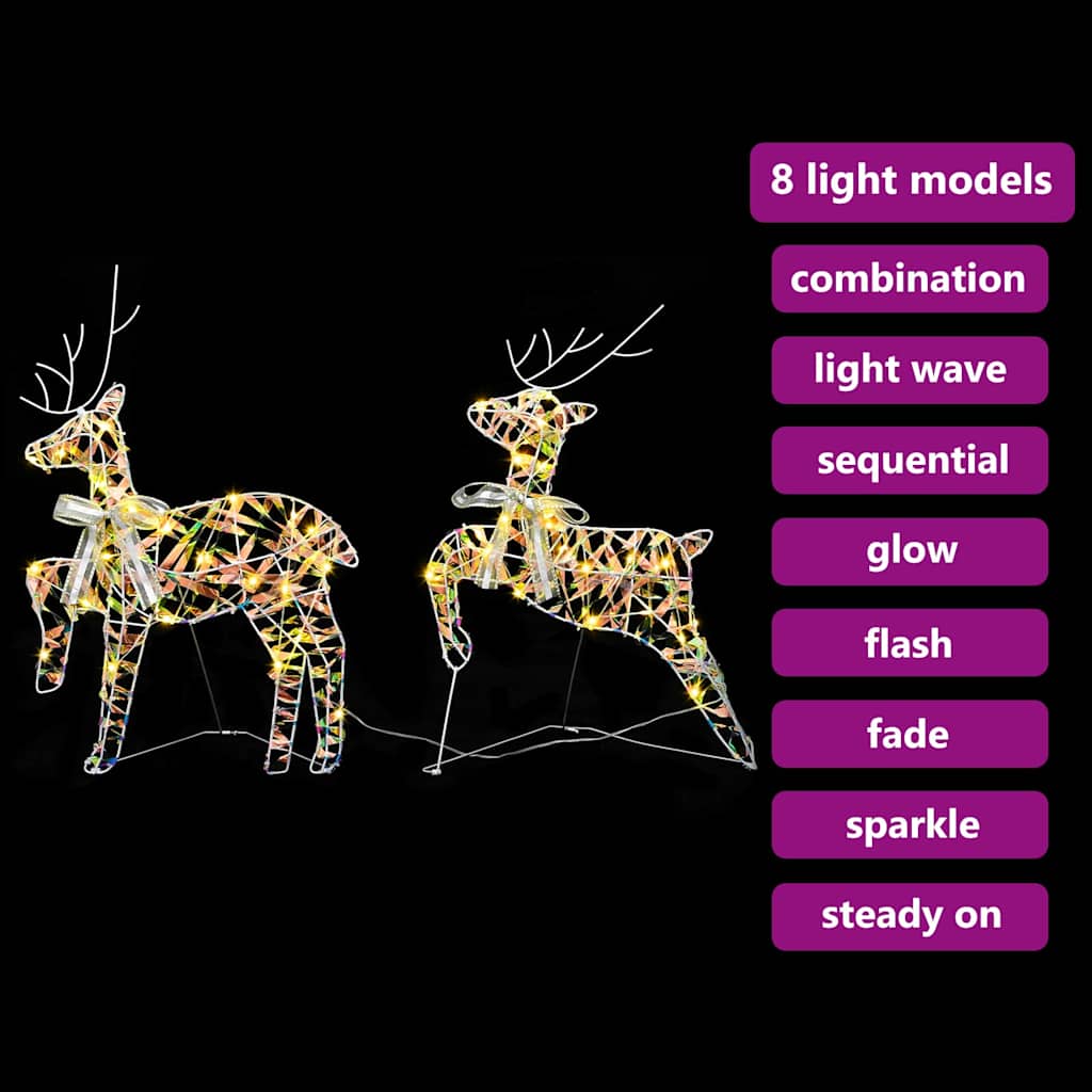 vidaXL LED Ελάφια με 40 LED 2 pcs Θερμό λευκό PET