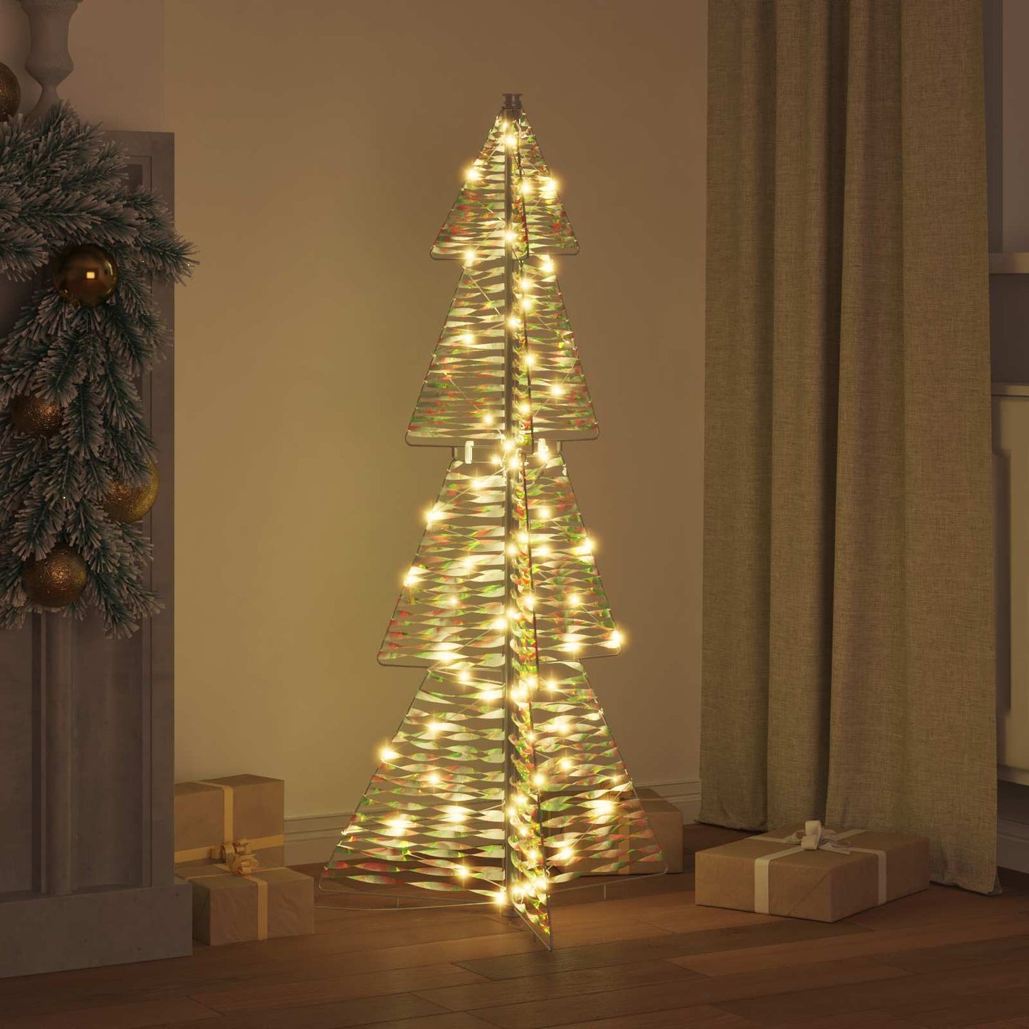 vidaXL Χριστουγεννιάτικο Δέντρο με 100 LED Θερμό λευκό 120 cm PET