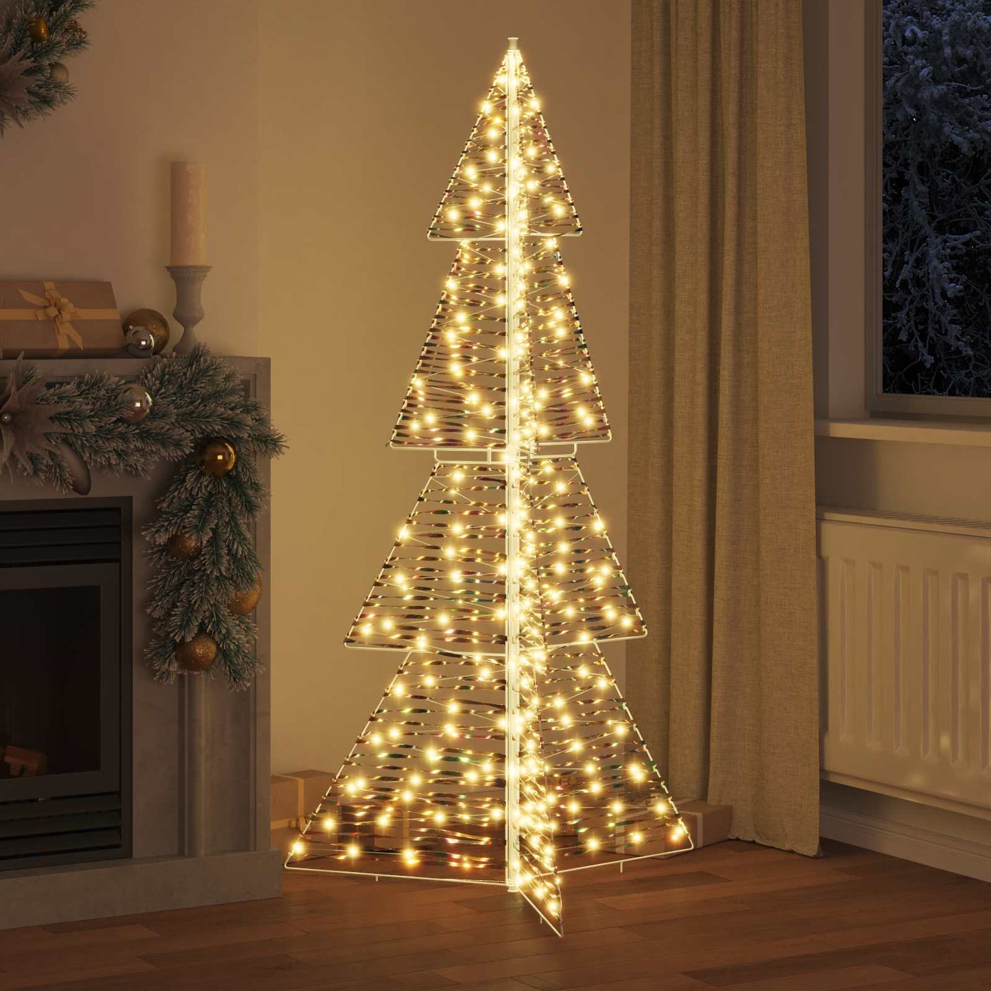 vidaXL Χριστουγεννιάτικο Δέντρο με 240 LED Θερμό λευκό 180 cm PET