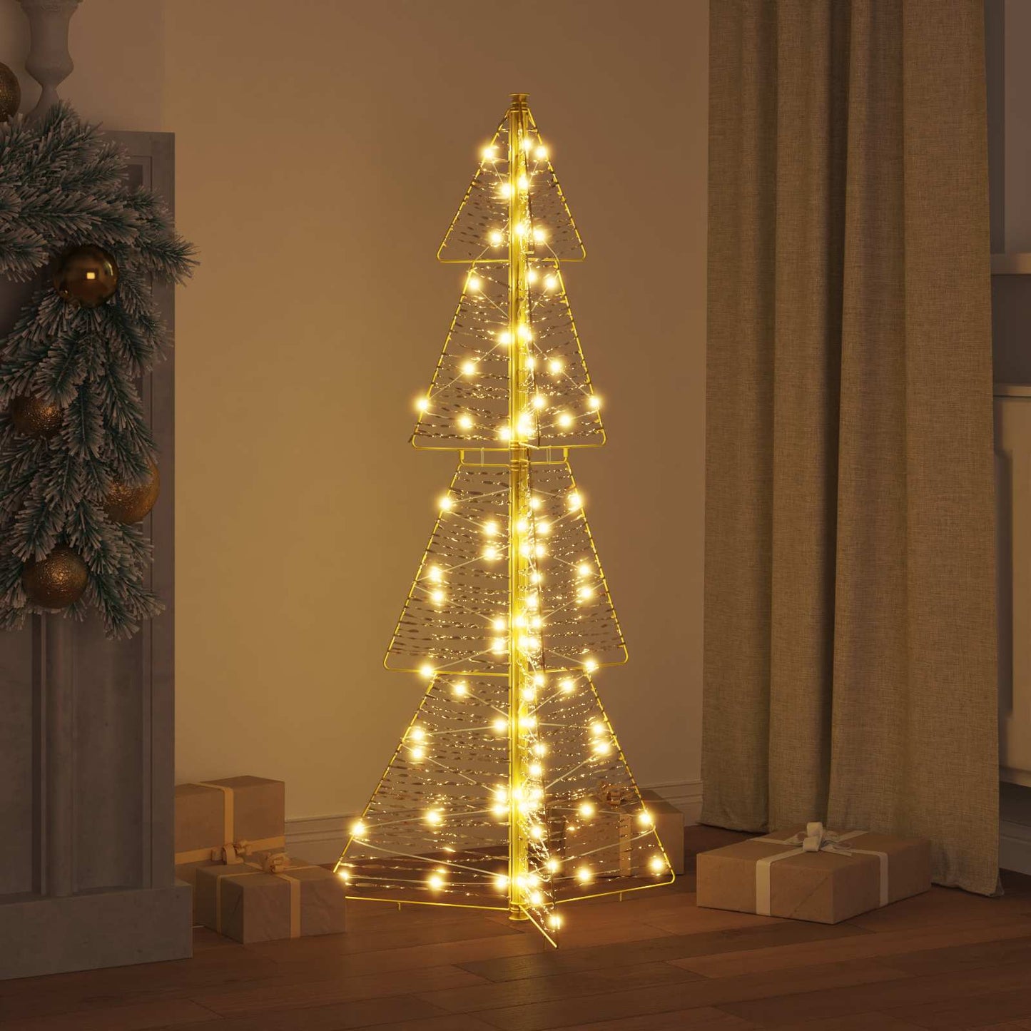 vidaXL Χριστουγεννιάτικο Δέντρο με 100 LED Θερμό λευκό 120 cm PET