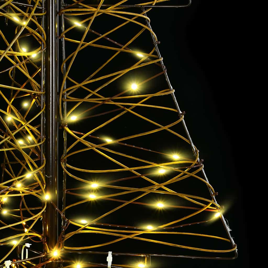 vidaXL Χριστουγεννιάτικο Δέντρο με 100 LED Θερμό λευκό 120 cm Ρατάν