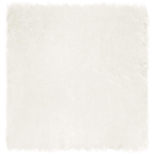 vidaXL Ψεύτικο Δέρμα Προβάτου Χαλί Tafalla Λευκό 120 x 120 cm