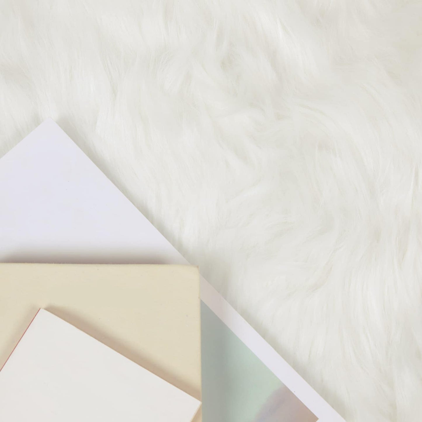 vidaXL Ψεύτικο Δέρμα Προβάτου Χαλί Tafalla Λευκό Ø 120 cm Πολυεστέρας