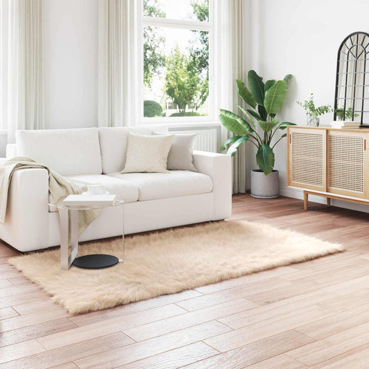 vidaXL Ψεύτικο Δέρμα Προβάτου Χαλί Tafalla Μπεζ 80 x 200 cm