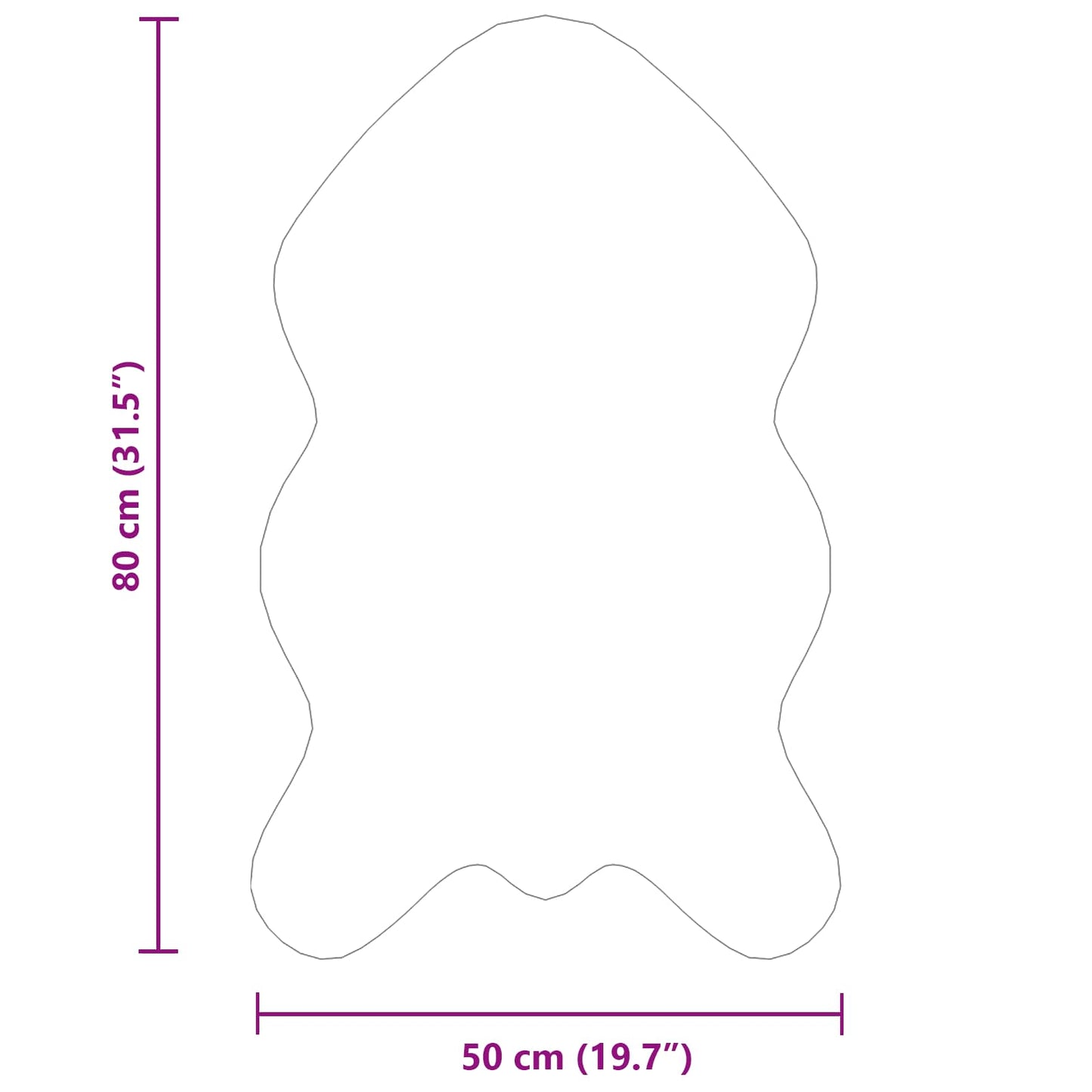 vidaXL Ψεύτικο Δέρμα Προβάτου Χαλί Tafalla Κρεμ 50 x 80 cm Πολυεστέρας