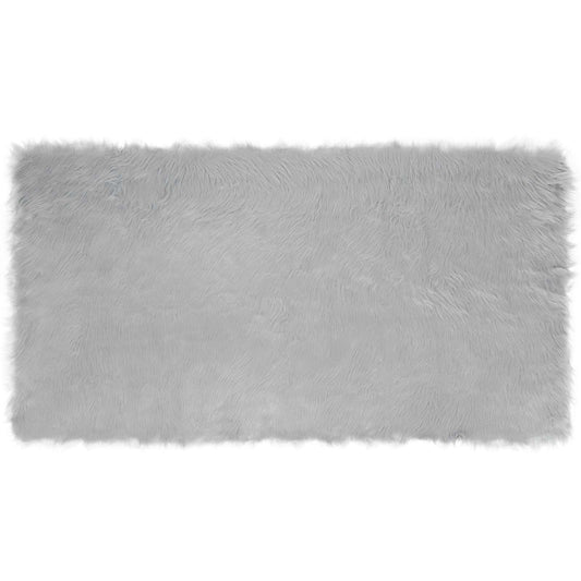 vidaXL Ψεύτικο Δέρμα Προβάτου Χαλί Tafalla Γκρι 80 x 150 cm