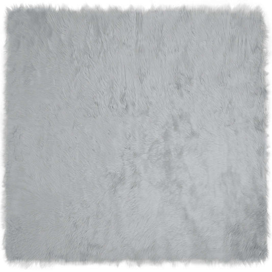 vidaXL Ψεύτικο Δέρμα Προβάτου Χαλί Tafalla Γκρι 160 x 160 cm