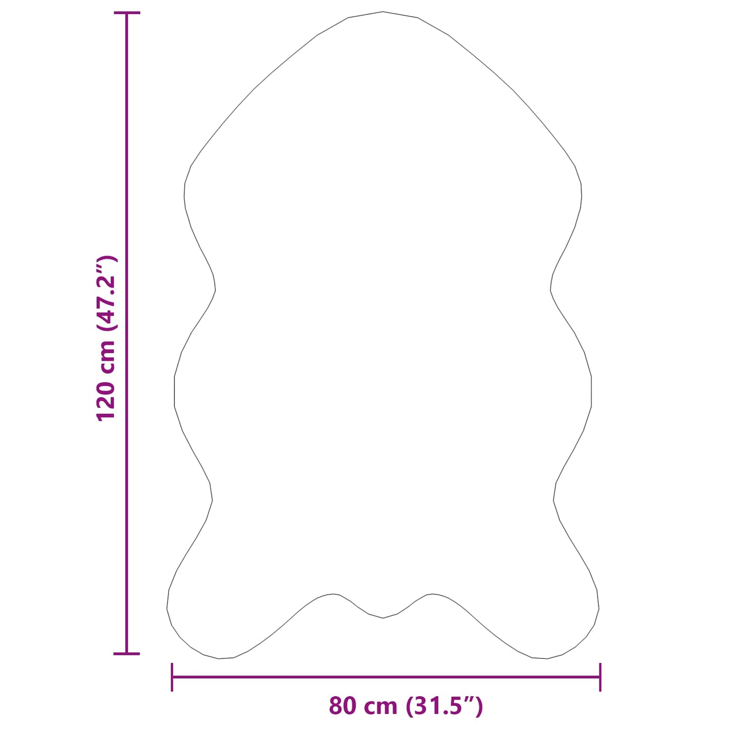 vidaXL Ψεύτικο Δέρμα Προβάτου Χαλί Tafalla Γκρι 80 x 120 cm