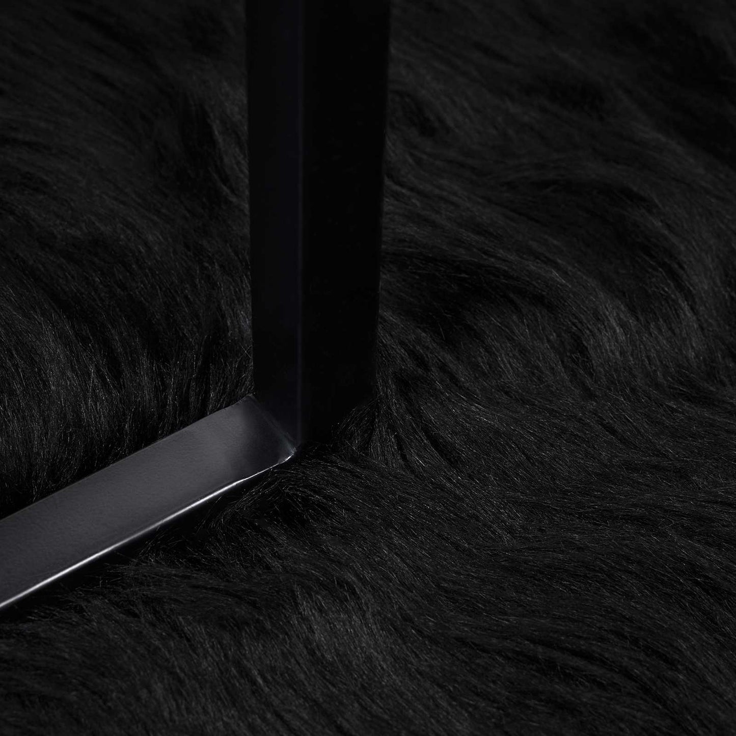 vidaXL Ψεύτικο Δέρμα Προβάτου Χαλί Tafalla Μαύρο 80 x 250 cm