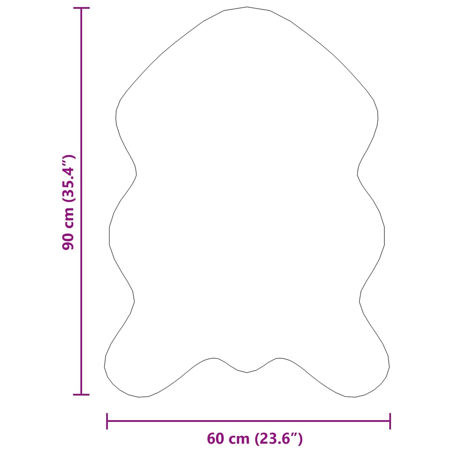 vidaXL Ψεύτικο Δέρμα Προβάτου Χαλί Tafalla Μαύρο 60 x 90 cm