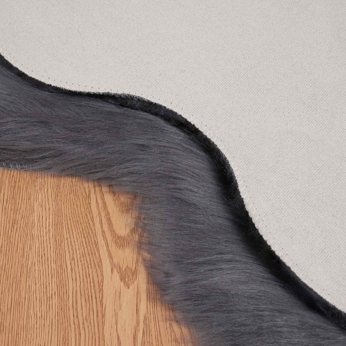 vidaXL Ψεύτικο Δέρμα Προβάτου Χαλί Tafalla Ανθρακί 60 x 90 cm