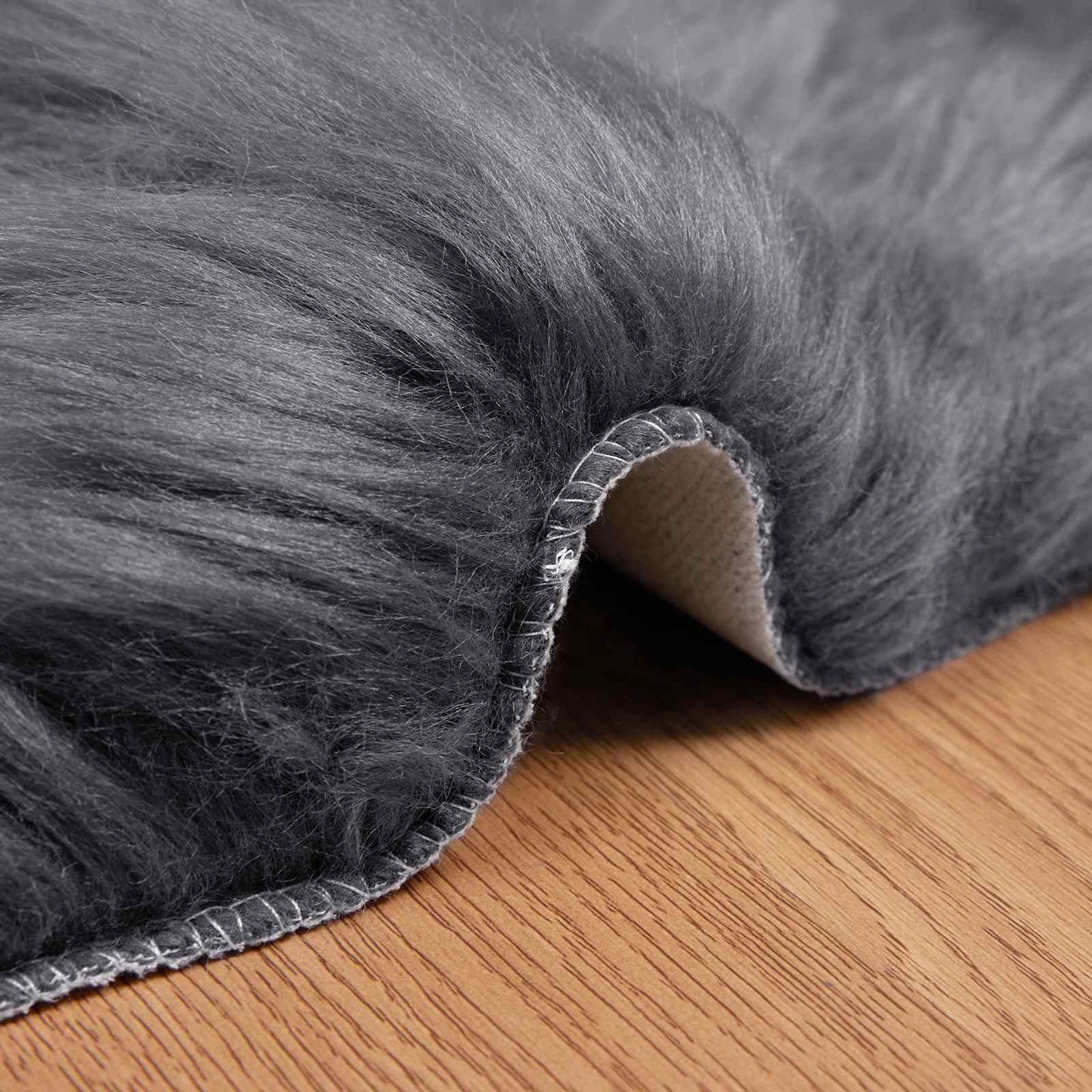 vidaXL Ψεύτικο Δέρμα Προβάτου Χαλί Tafalla Ανθρακί 60 x 90 cm