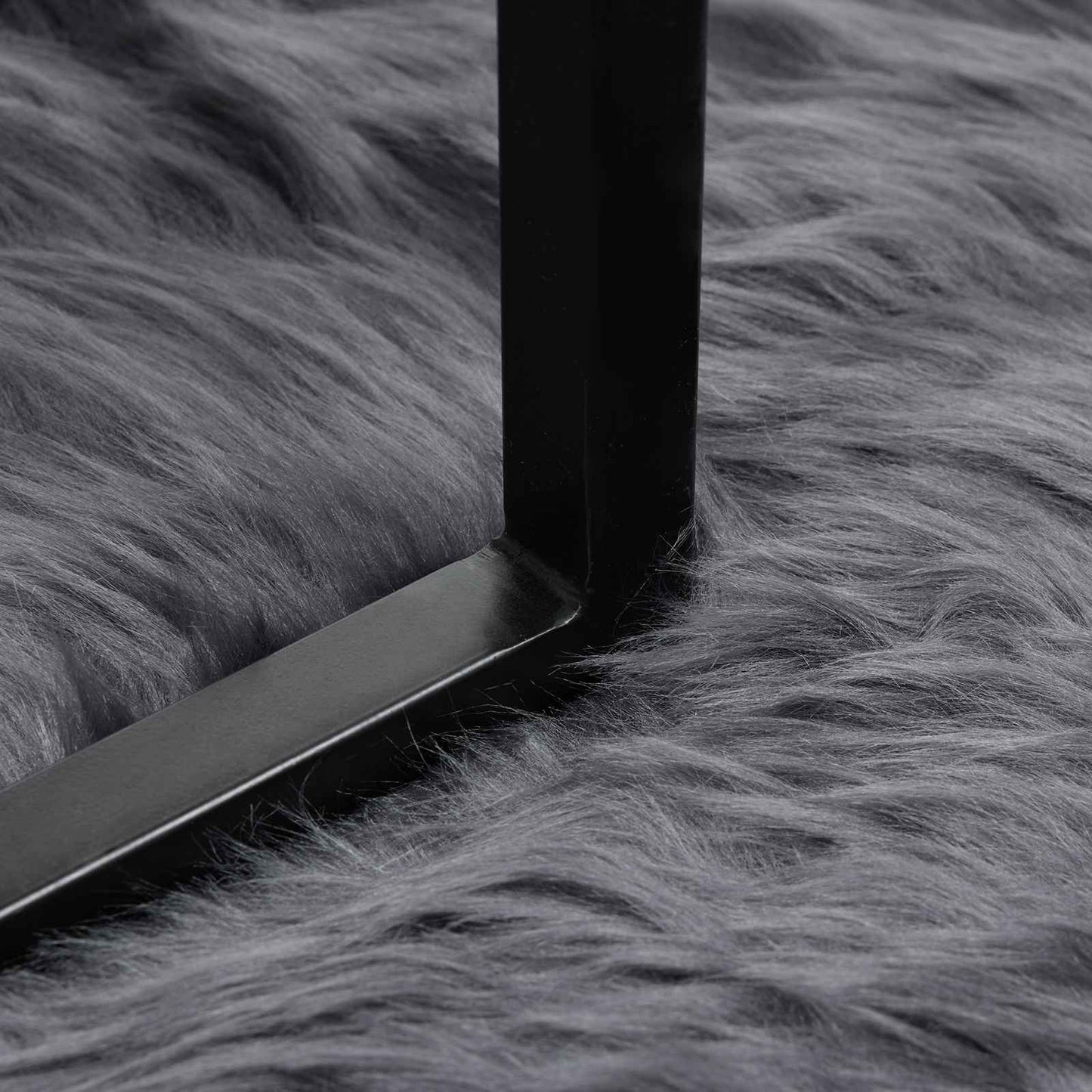 vidaXL Ψεύτικο Δέρμα Προβάτου Χαλί Tafalla Ανθρακί 80 x 120 cm