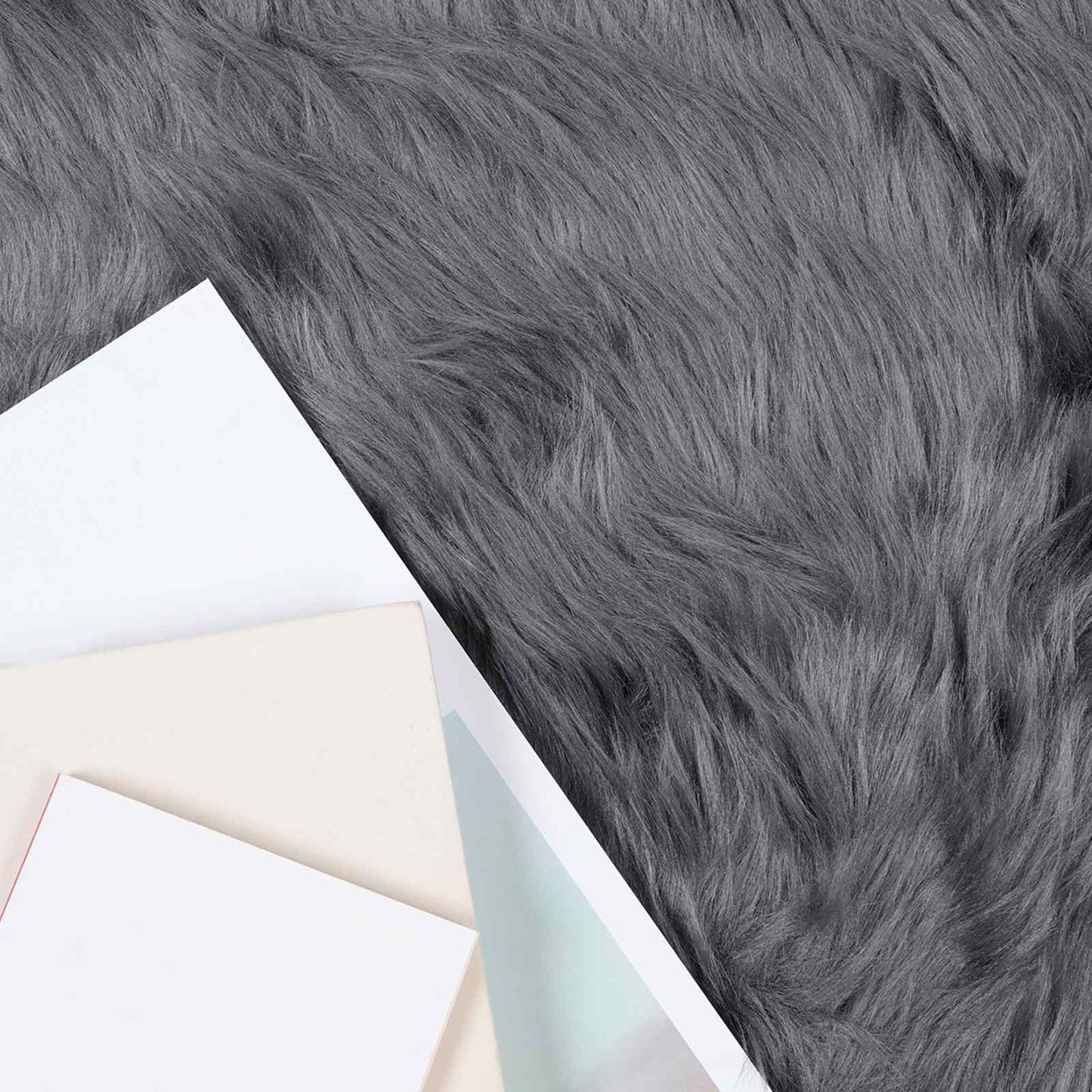 vidaXL Ψεύτικο Δέρμα Προβάτου Χαλί Tafalla Ανθρακί 80 x 120 cm