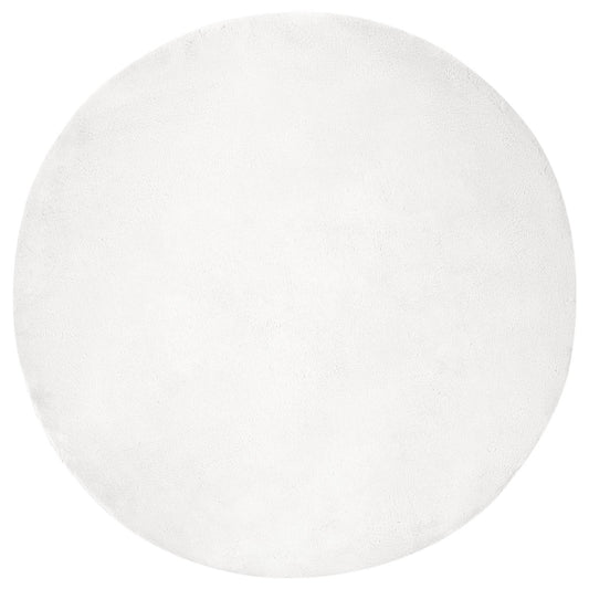 vidaXL Χαλιά Ψεύτικου Κουνελιού Olite Λευκό Ø 100 εκ. Πολυεστέρας