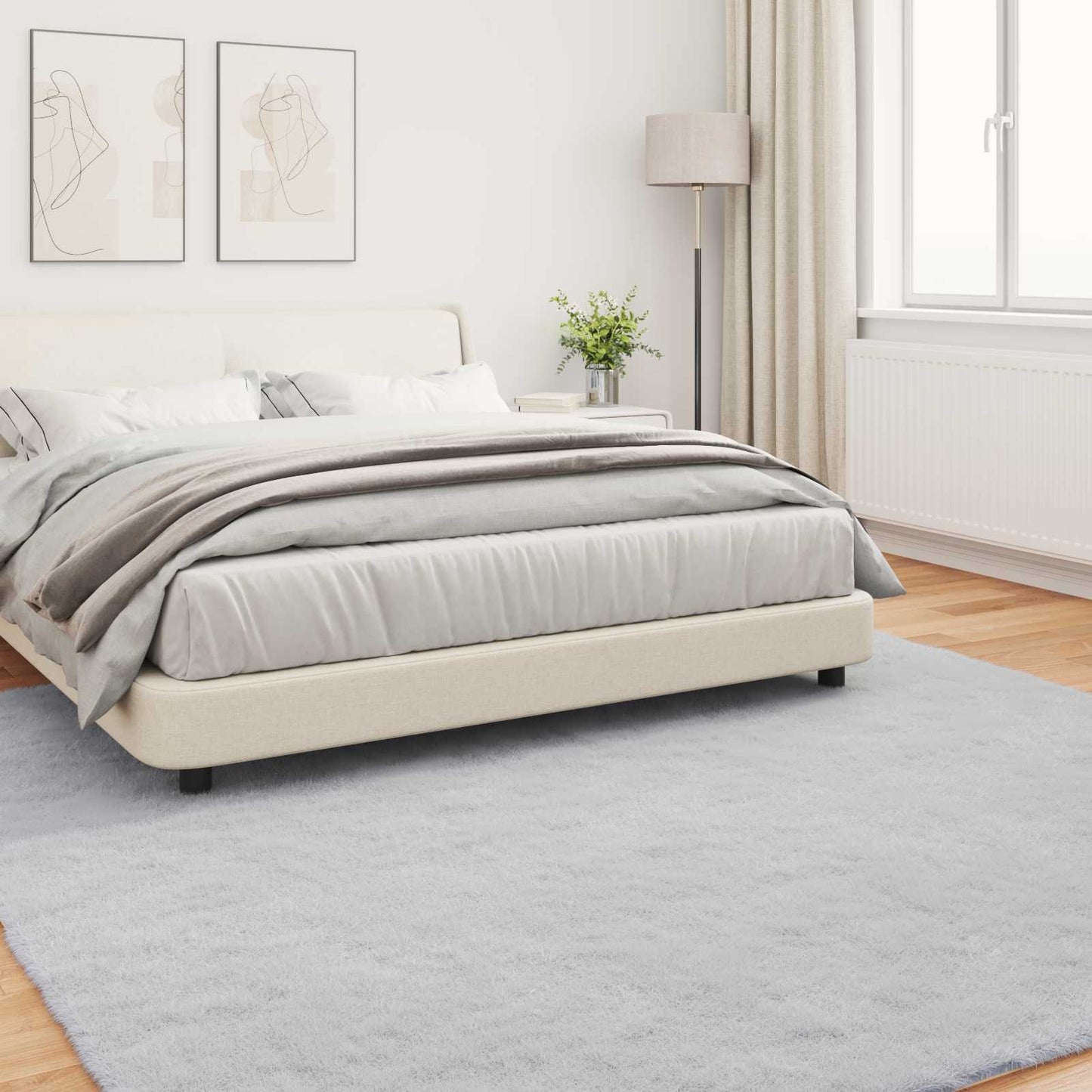 vidaXL Χαλιά Ψεύτικου Κουνελιού Olite Γκρι 200 x 200 cm Πολυεστέρας