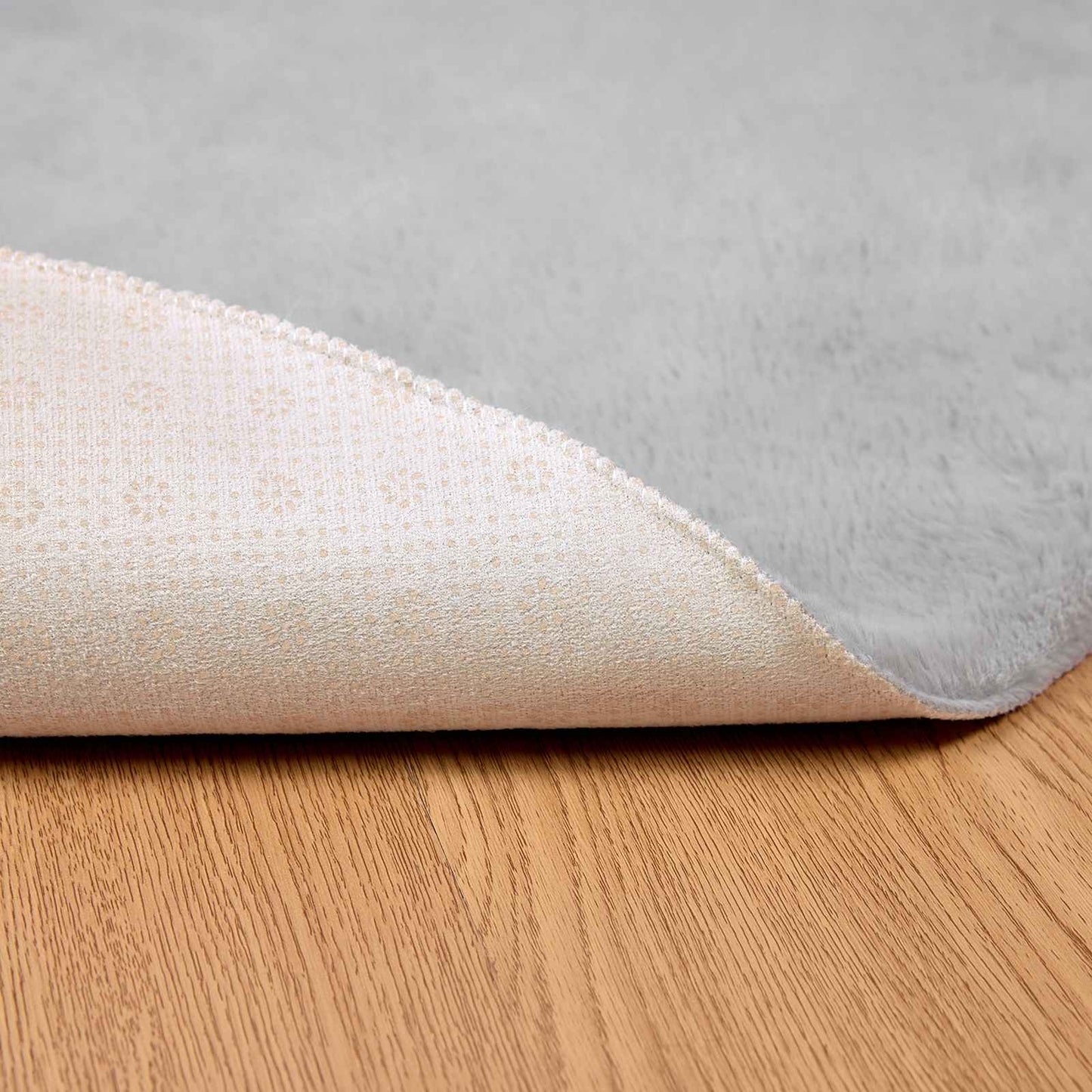 vidaXL Χαλιά Ψεύτικου Κουνελιού Olite Γκρι Ø 80 εκ. Πολυεστέρας