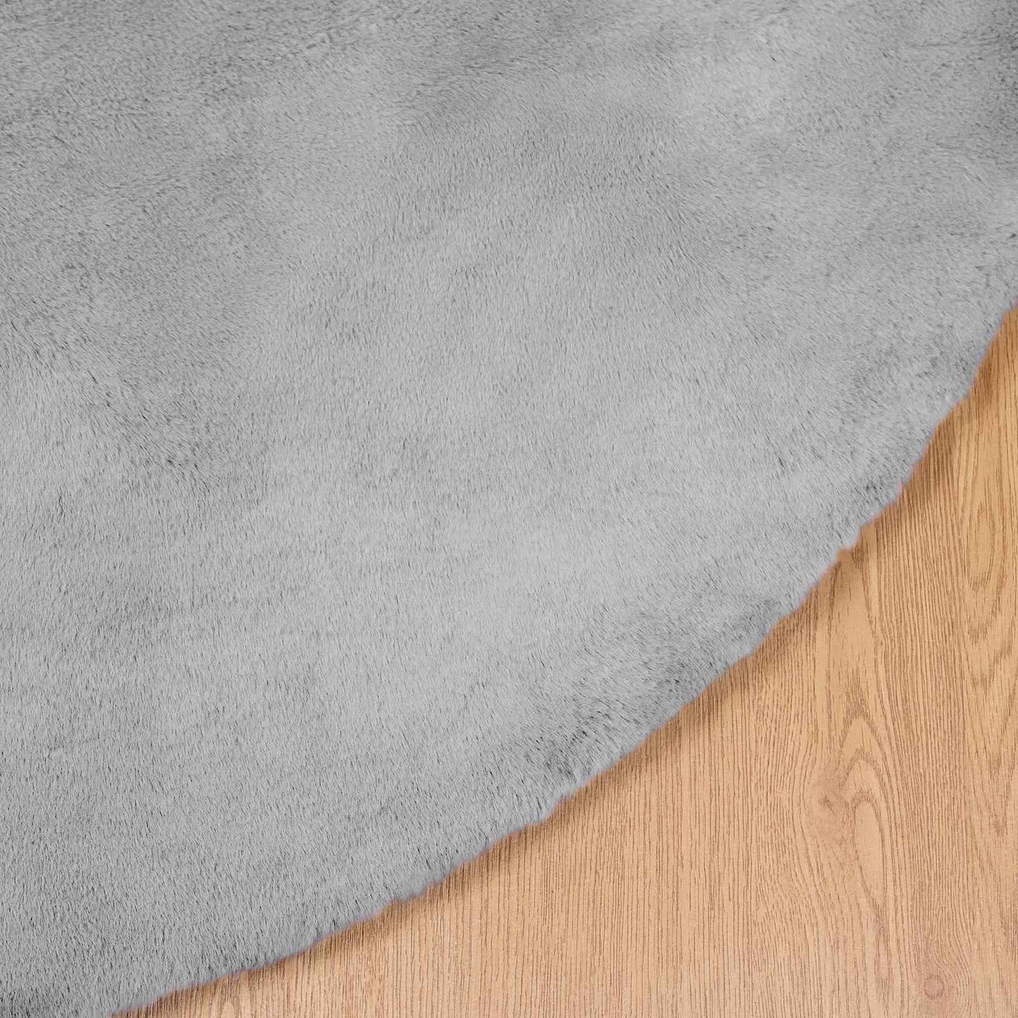 vidaXL Χαλιά Ψεύτικου Κουνελιού Olite Γκρι Ø 200 εκ. Πολυεστέρας