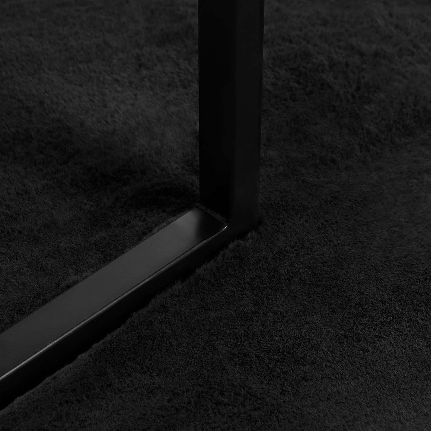 vidaXL Χαλιά Ψεύτικου Κουνελιού Olite Μαύρο 80 x 120 cm Πολυεστέρας