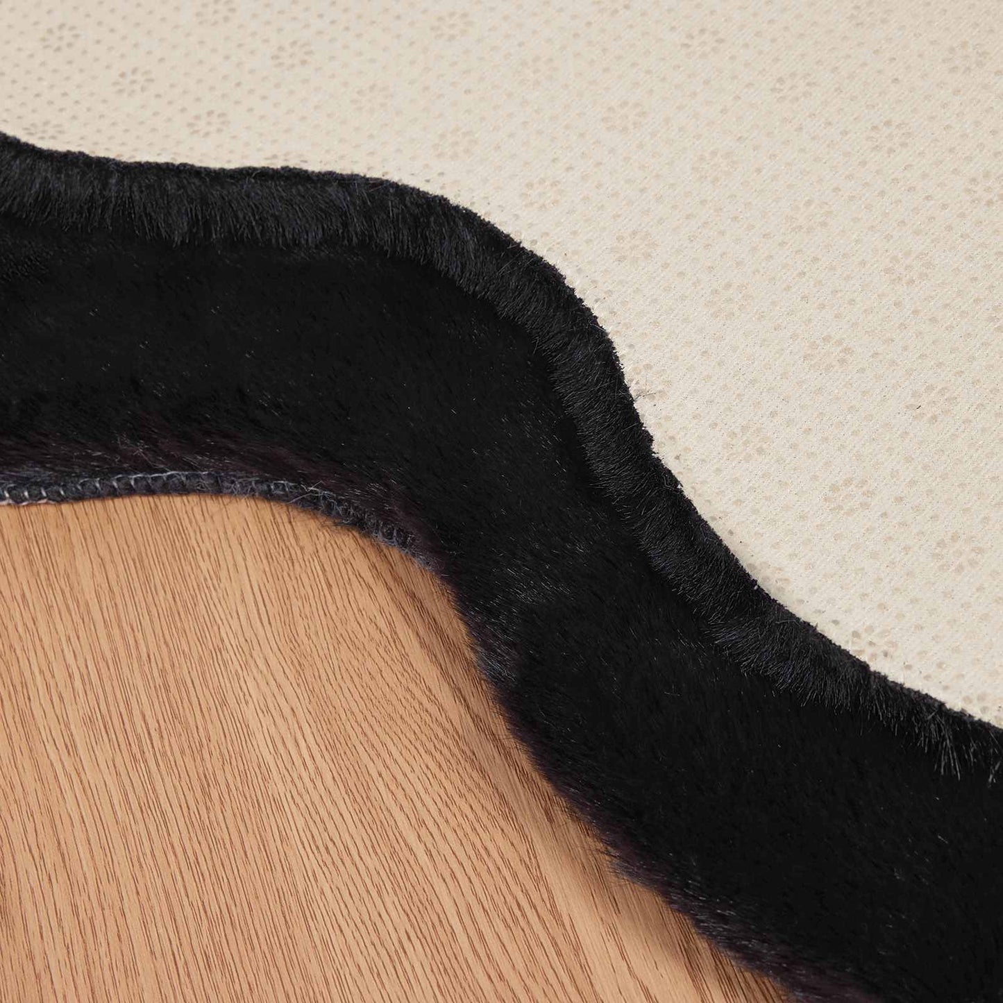 vidaXL Χαλιά Ψεύτικου Κουνελιού Olite Μαύρο 80 x 120 cm Πολυεστέρας